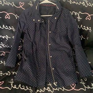 Tommy Hilfinger navy blue coat with white dots
